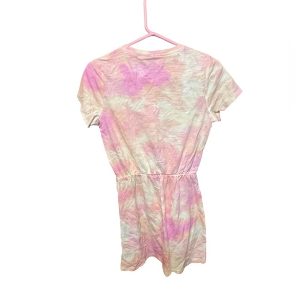 Old Navy Women's Dress Size Small Tall Short Sleeve Pink Orange Elastic Waist - Picture 1 of 2